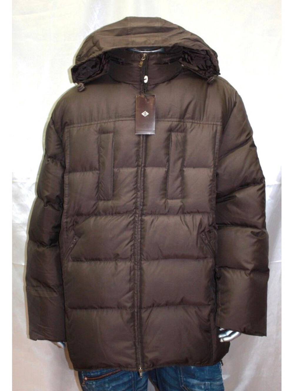 Men's Enyce 3/4 Lenght Chocolate Puffy Jacket